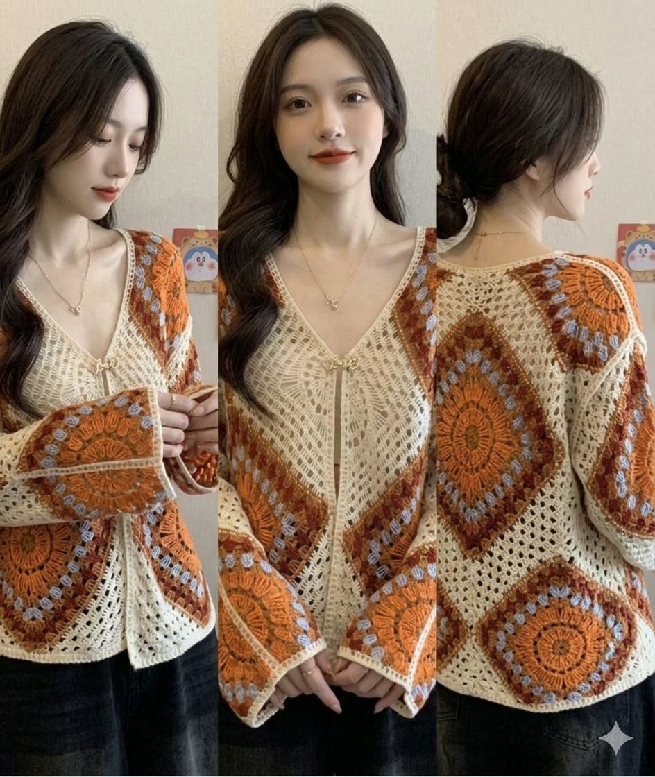 D'MAYE Boho Luxe Crochet Statement Top